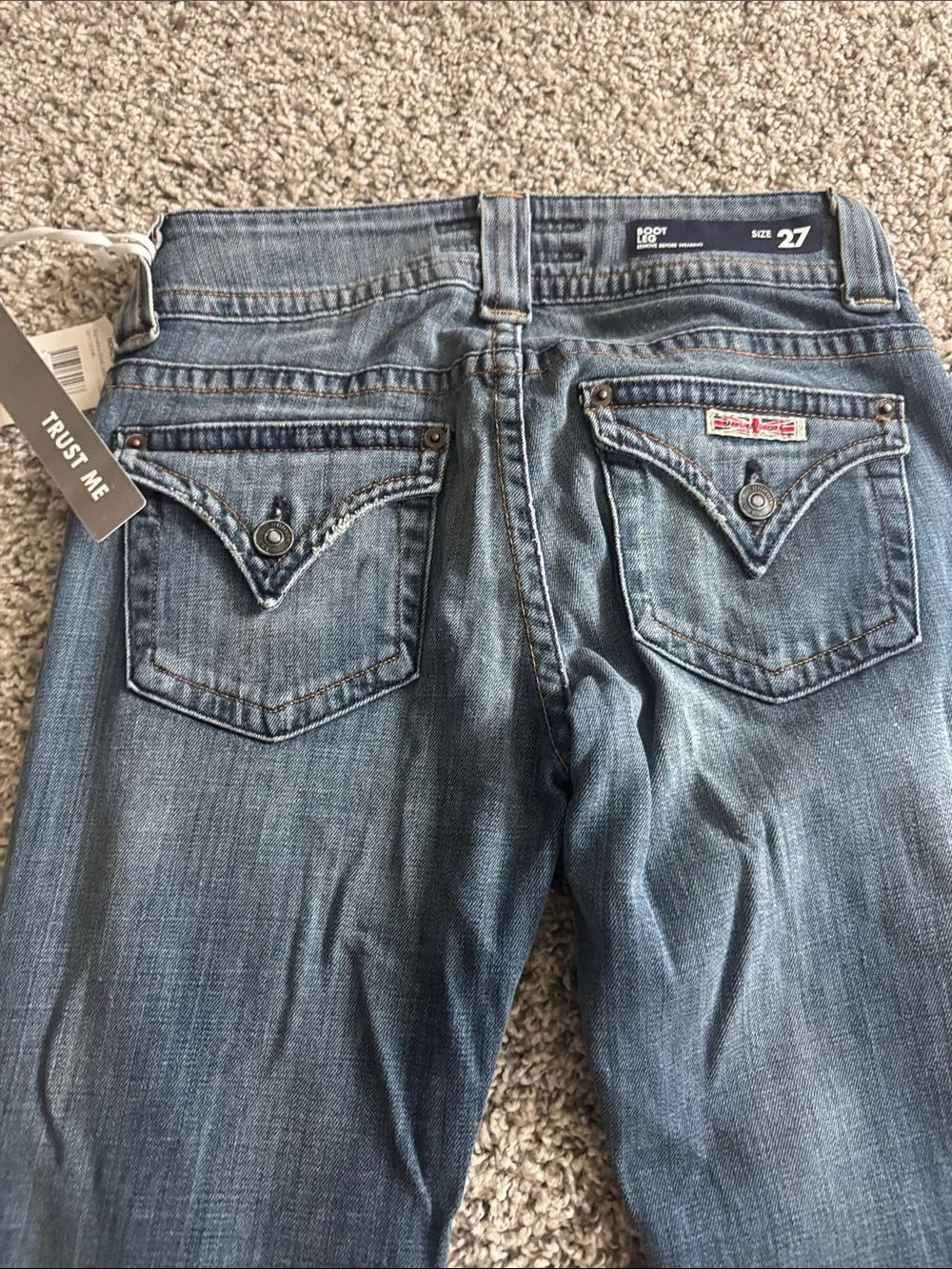 NWT Hudson Signature Bootcut Jeans Flap Pocket Medium Wash Size 27 - Picture 8 of 9